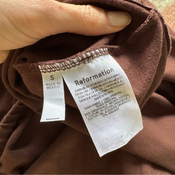 Reformation Foster Knit Midi Skirt Small Brown - Picture 5 of 6